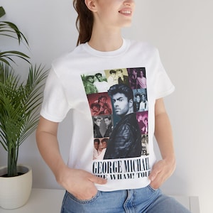 Vintage look Wham Retro 80s music George Michael Unisex Tee Shirt for 80s music fans for Wham fans.