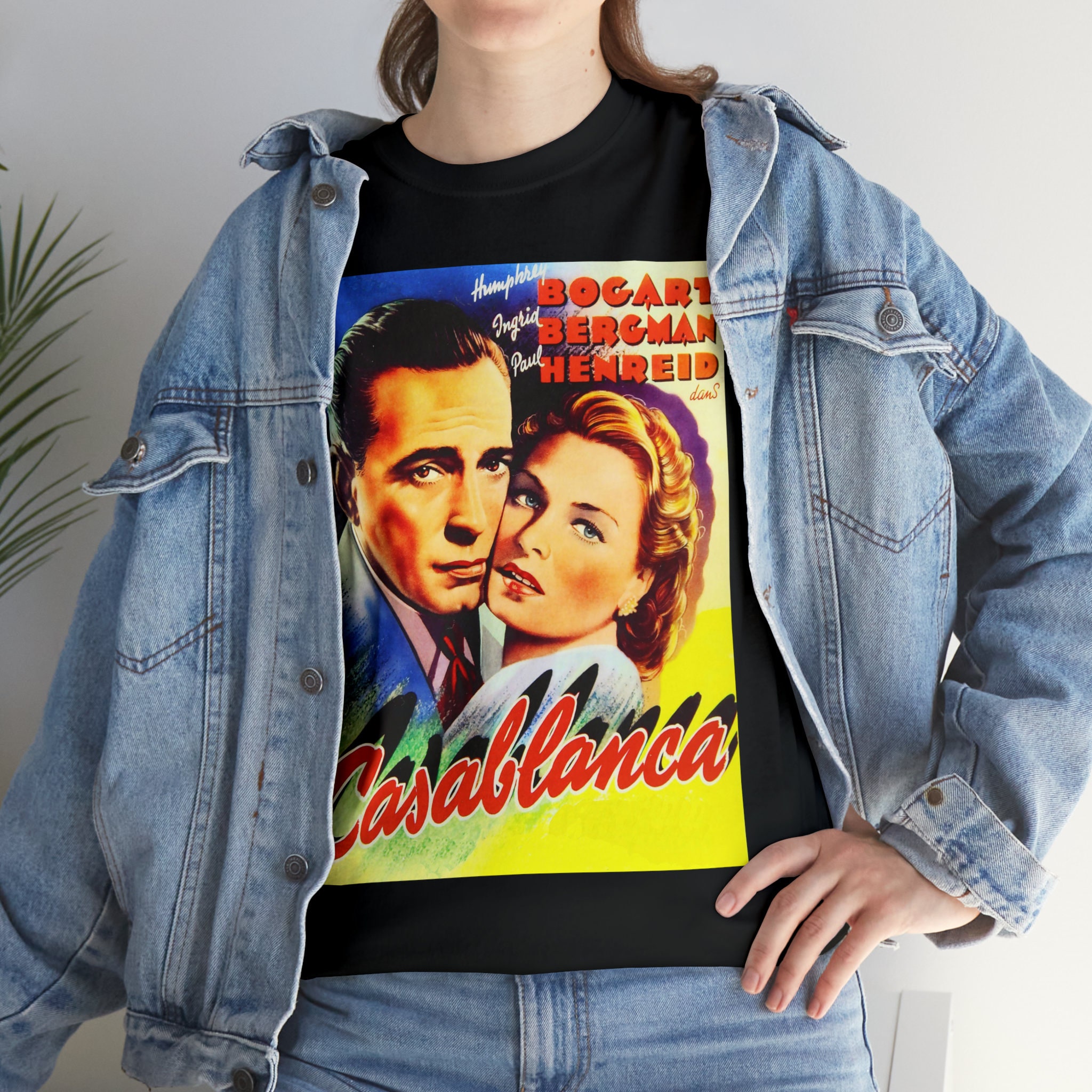 Vintage Shirt Casablanca Classy Old Hollywood Movie Poster Tee 