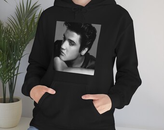 Elvis Presley vintage retro portrait fan art gift Unisex Hoodie for Elvis fans