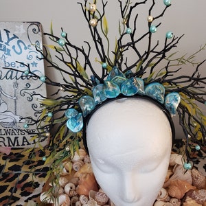 Mermaid Siren Tiara Headpiece - Blue Lagoon  Swoon