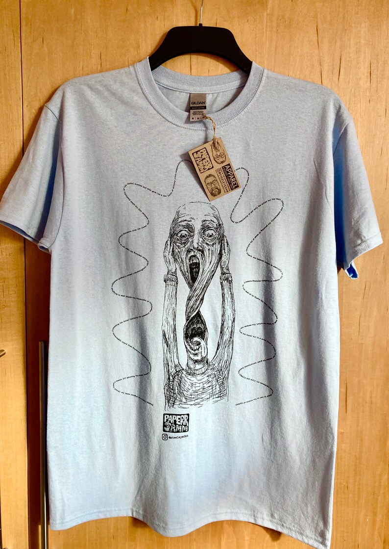Paper Jamm T-shirts: Brendan Sky Blue, 100% Cotton. Available in small, medium large and XL image 7