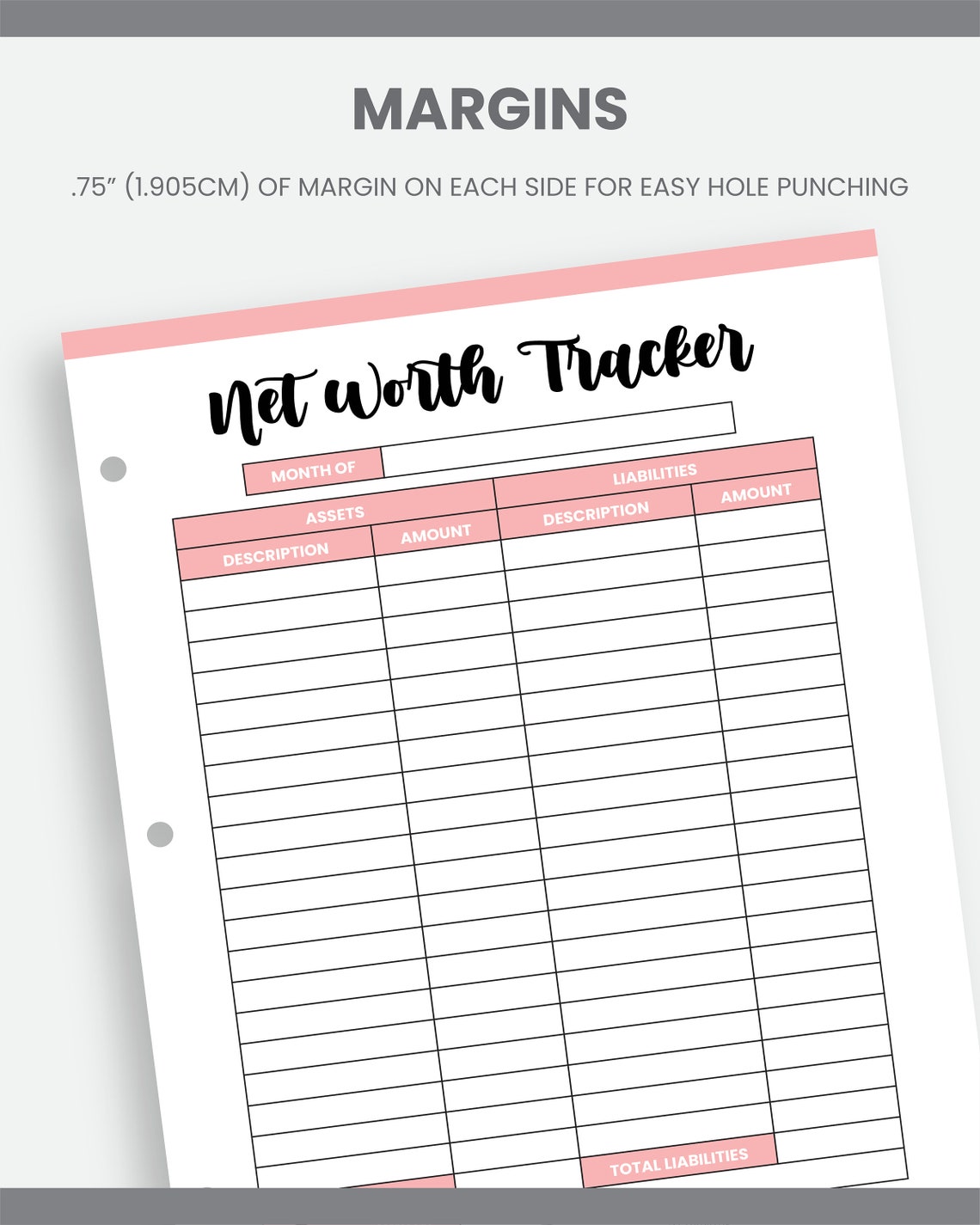 Printable Personal Net Worth Tracker Digital Tracker Pdf Download A4 ...