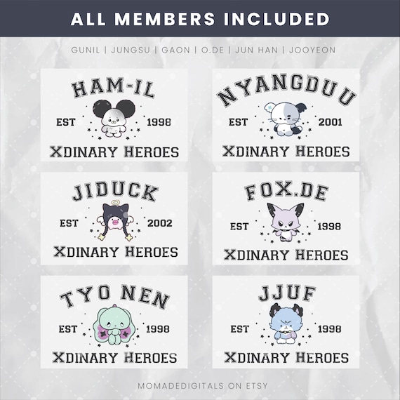 Cute Xdinary Heroes Member Group Kpop Design File for Print on