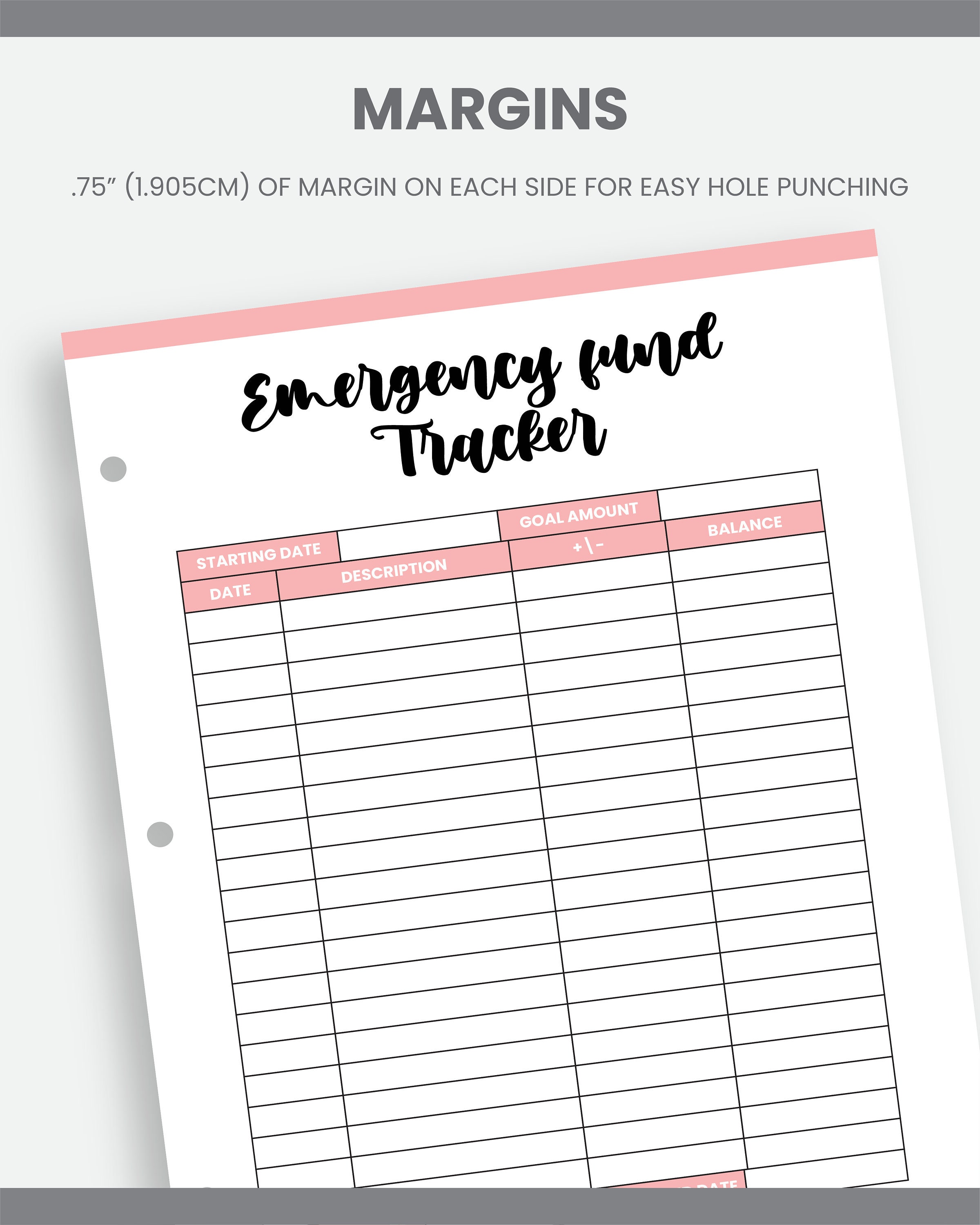 Printable Emergency Fund Tracker Printable Colorful Financial Planner ...