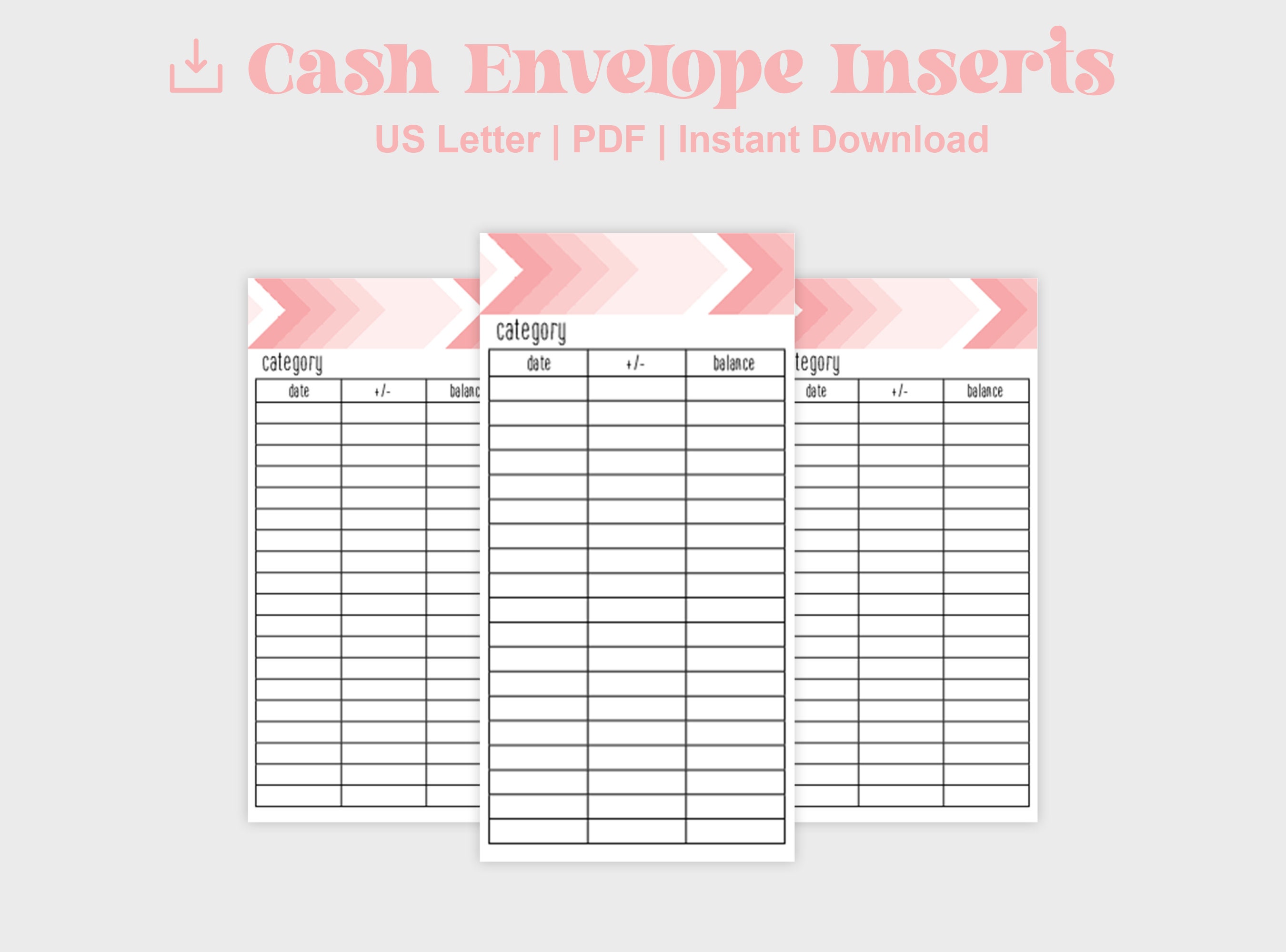 Printable Cash Envelope Insert for Budgeting Cash Envelope System