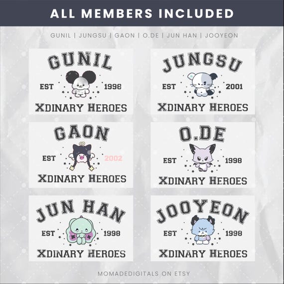 Cute Xdinary Heroes Member Group Kpop Design File for Print on