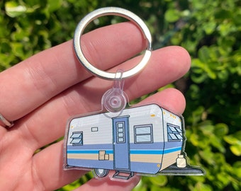 Vintage Trailer Sticker 1968 Layton Keychain Camping Decor - Retro Camper - Backpack Charm - Key Accessory - Collectable - Retro