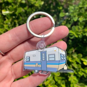 Vintage Trailer Sticker 1968 Layton Keychain Camping Decor - Retro Camper - Backpack Charm - Key Accessory - Collectable - Retro