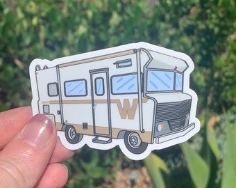 Vintage RV Sticker - 1970's Winnebago Brave RV Sticker - Brown and White - Vinyl - Dishwasher Safe - Waterproof - Hippie Van - Camping Decor