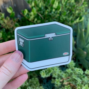 Vintage Hard Side Ice Chest Sticker - Forest Green - Vinyl - Dishwasher Safe - Waterproof - Weatherproof - Camping Decor - Retro Style