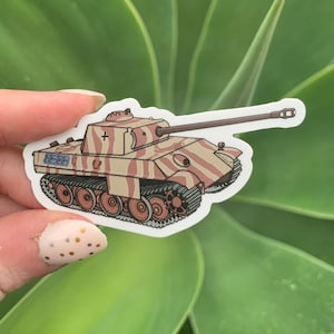 WWII German Panther Tank Sticker / Magnet - Vinyl - Dishwasher Safe - Waterproof - Weatherproof - World War II - Vintage Tank - Military