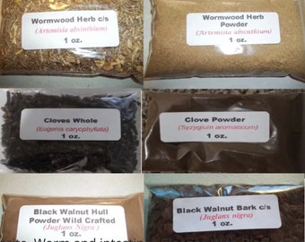 Dr. Sebi Approved Herbal Parasite, Worm and intestines Cleanse Black Walnut , Clove and Wormwood