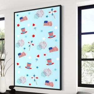 Fourth Of July Decoration | Memorial Day Art Prints | 4Th Of July Gallery Wall Print Set | 4Th Of July Decor | 4Th Of July Png