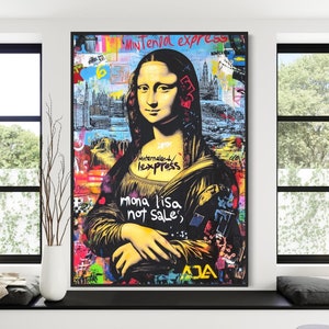 Graffiti Wall Art - Trendy Urban Decor - Funky Canvas Print - Colorful Wall Art for Home - Banksy Street Art - pop art love