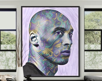 Kobe Bryant Poster | Kobe Bryant Canvas | Kobe Bryant Print | Office Decor | Bedroom Art | Kobe Wall Art | Mid-Century Modern