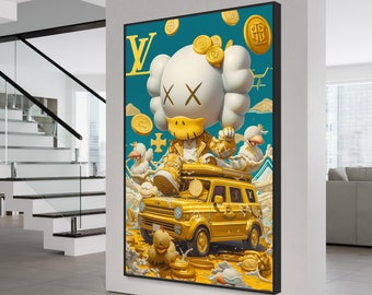 Kaws Wall Print | Kaws Poster | Luxury Fashion | Hypebeast Decor | Kaws Figure Kaws Print Kaw Wall Art | Hypebeast Decor Poster Sneakerhead