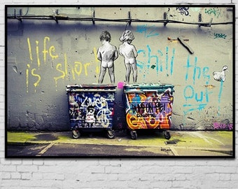 banksy wall art, banksy canvas, graffiti wall art painting, graffiti art, street art, pop art wall art, artful wall art, Banksy prints