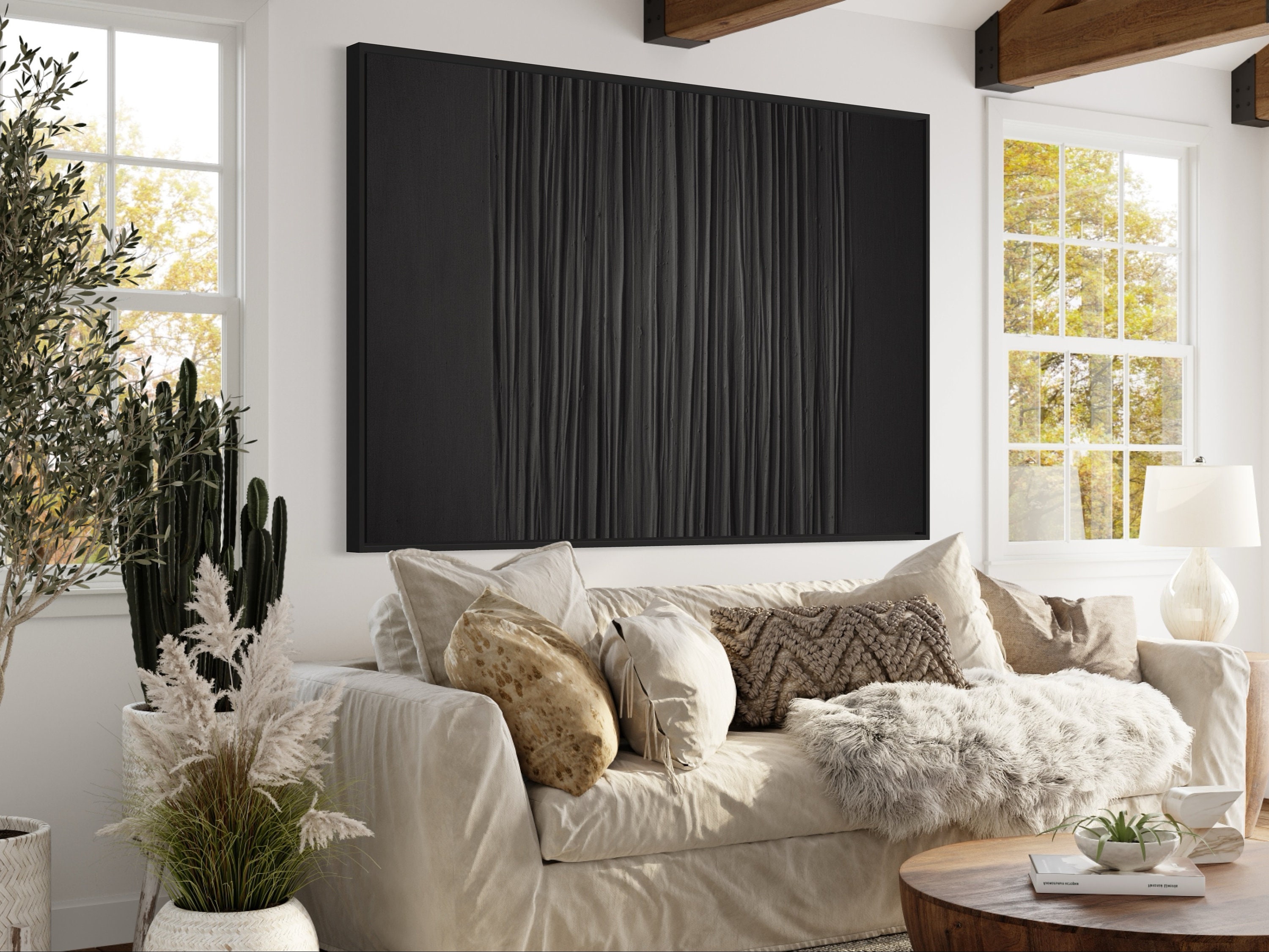 Black Wall Art 3D Abstract Painting Black 3D Textured Painting - Etsy