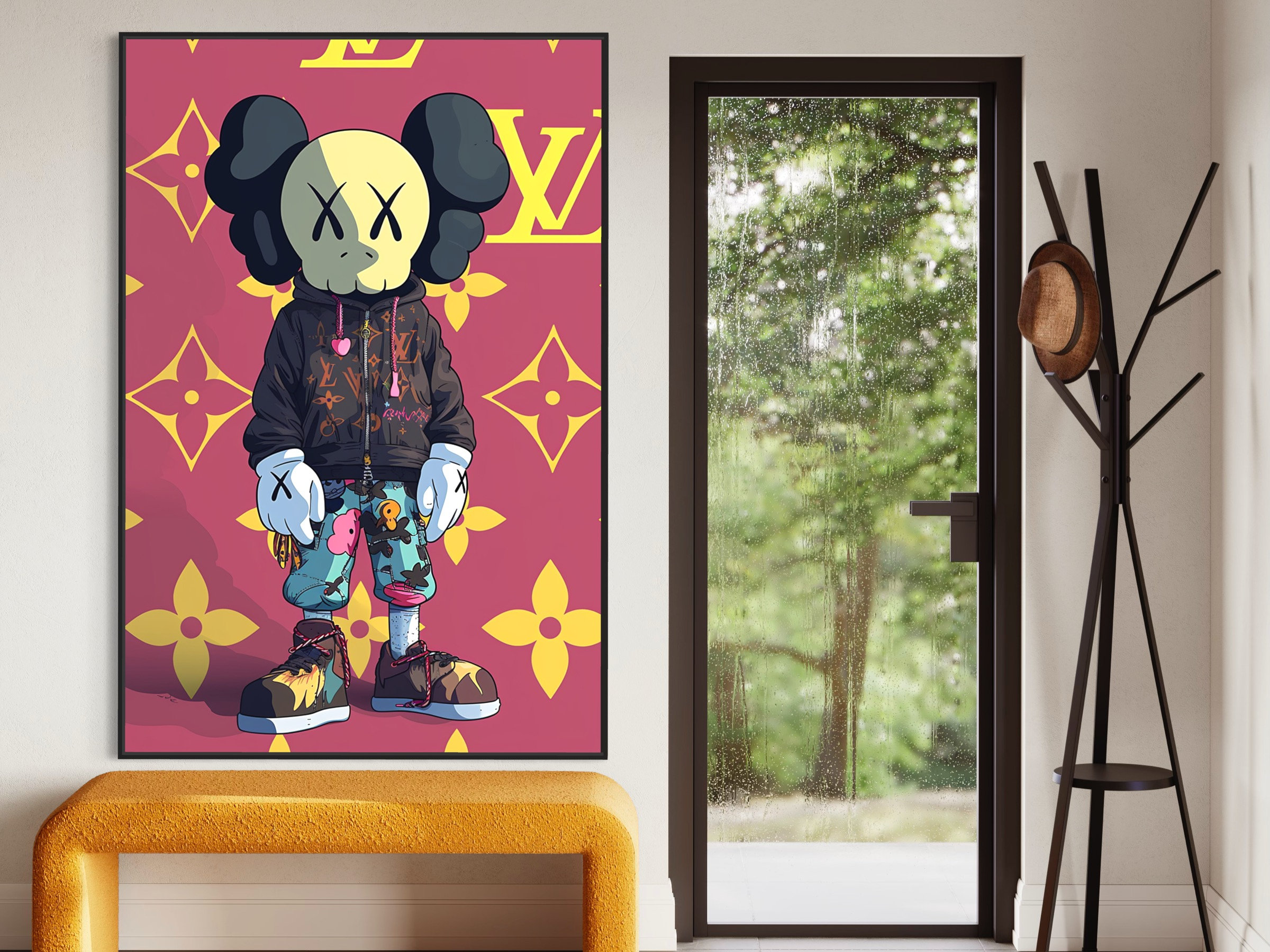 Kaws ポスター 白額付きポスター】KAWS(カウズ)30ベアブリック(A4サイズ
