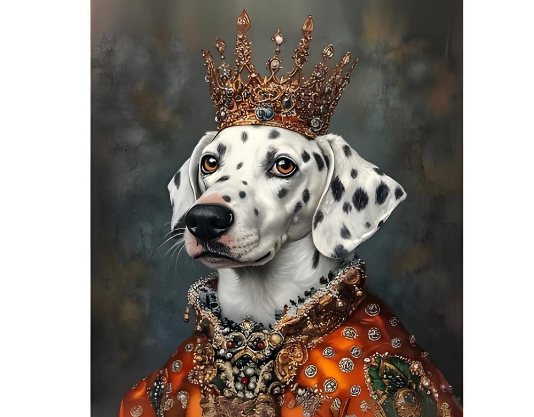 Royal Pet Portrait | Custom Dog Wall Art in Regal Style | Personalized ...