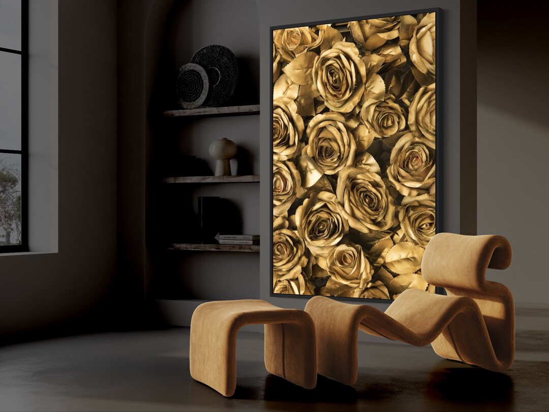 Gold Flower Wall Art Gold Wall Decor Gold Metal Flower Leaf Wall Art