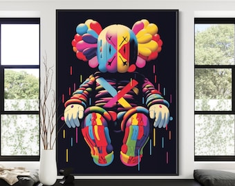 Kaws Wall Print | Kaws Poster | Luxury Fashion | Hypebeast Decor | Kaws Figure Kaws Print Kaw Wall Art | Hypebeast Decor Poster Sneakerhead