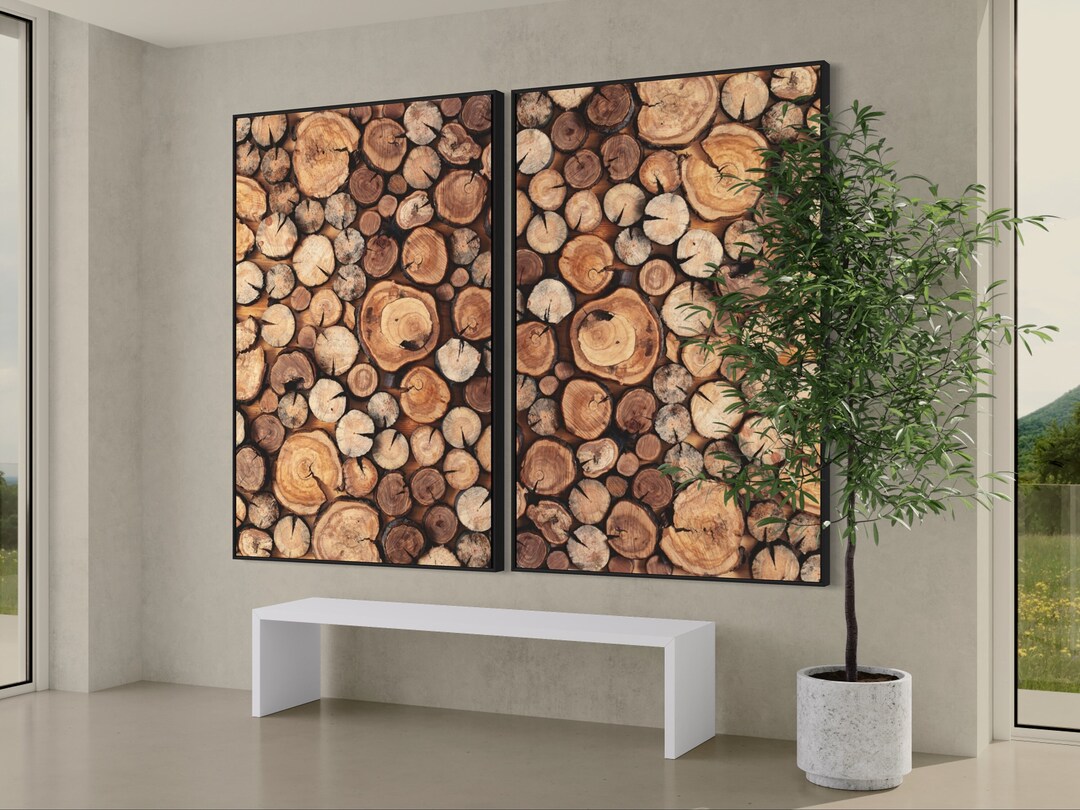 Wood Rustic Wall Decor Nature Wood Frame Wall Art Modern Wood Wall Art ...