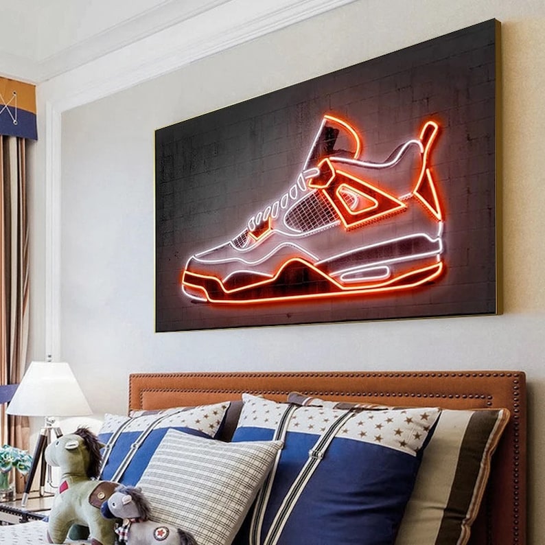 Michael Jordan FRAMED Canvas Wall Art Choose Size ready to Etsy