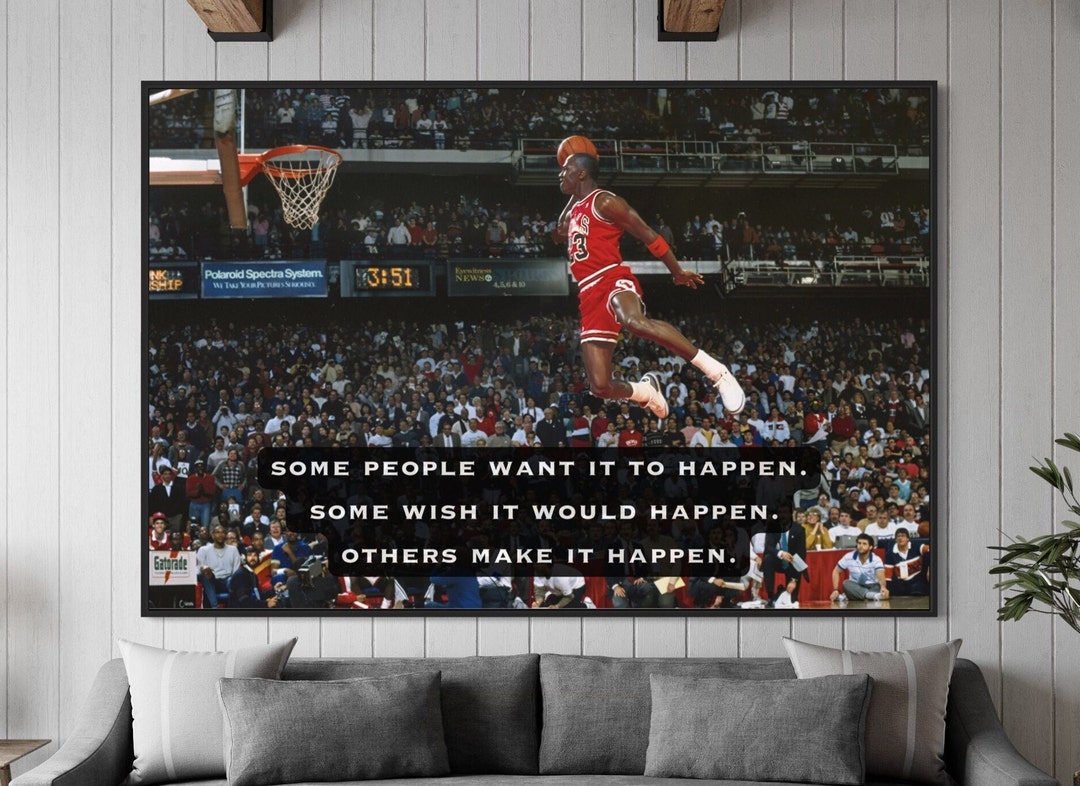 Michael Jordan FRAMED Canvas Wall Art Choose Size ready to Etsy
