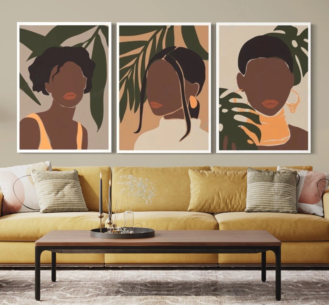 Black Woman Art Set of 3 Girls Room Prints Black Woman Prints Afro Girl ...