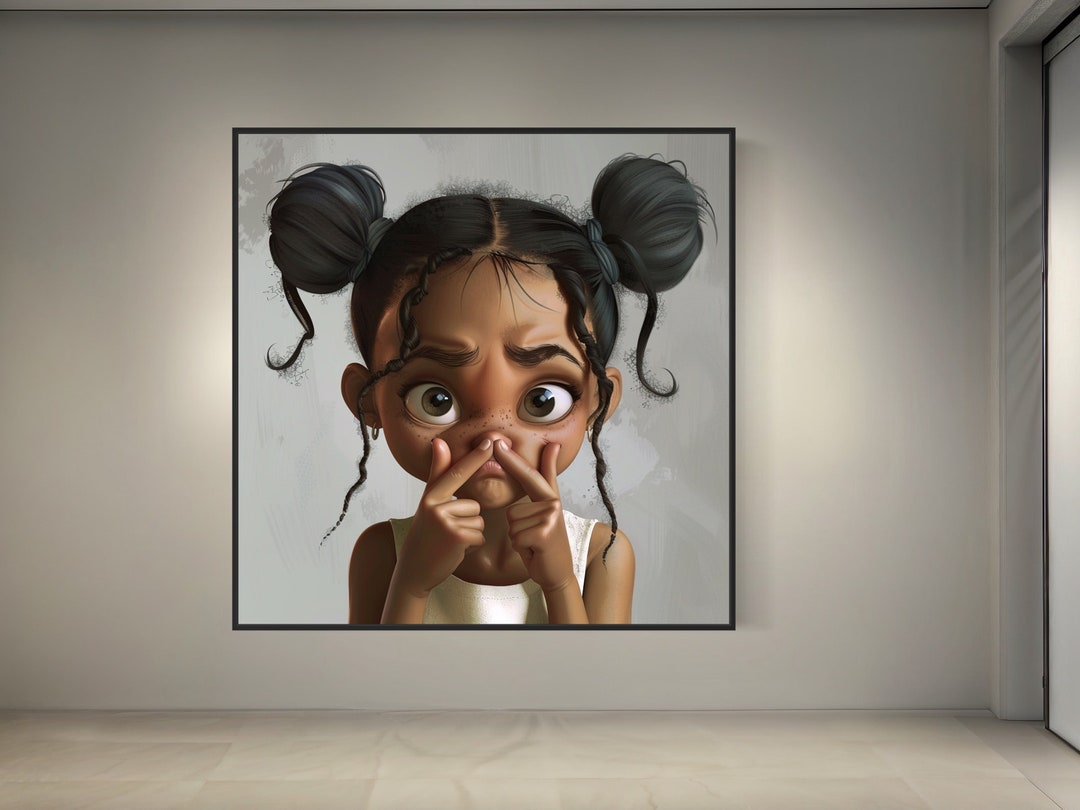 Black Girl Bathroom Art, African-american Bathroom Wall Decor, Kids ...