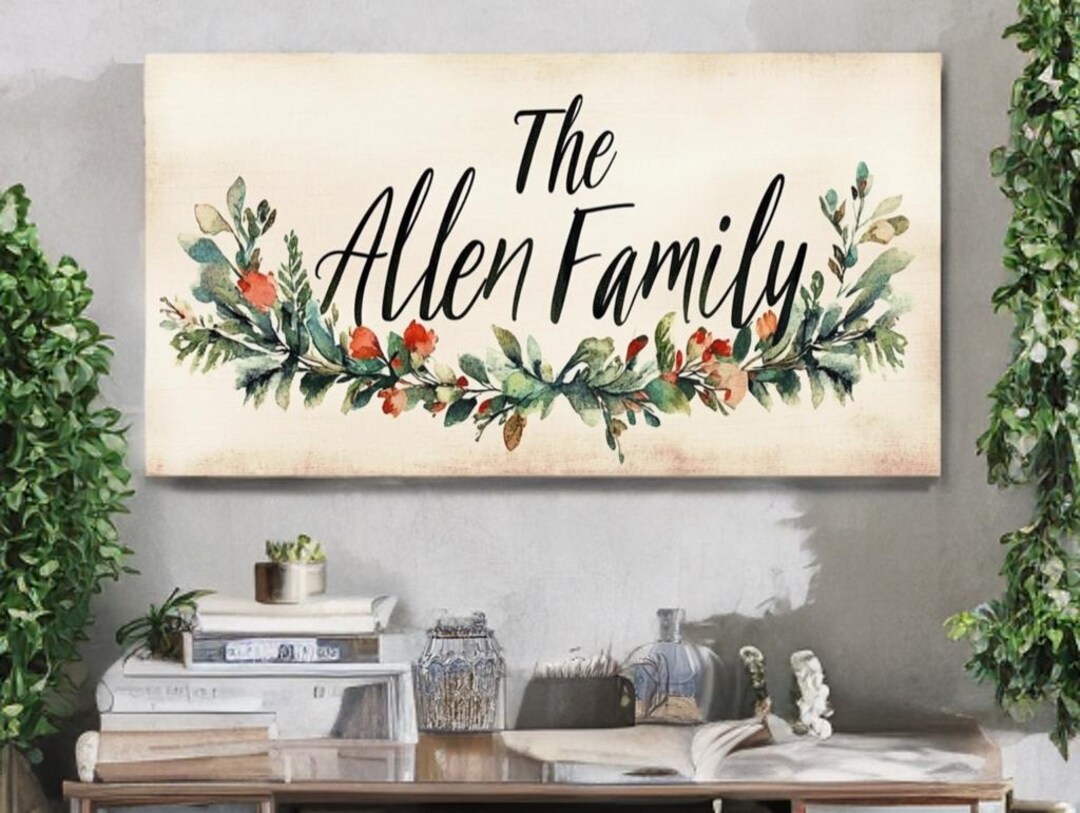 Personalized Family Name Sign - Rustic Farmhouse Wall Art - Custom Last ...