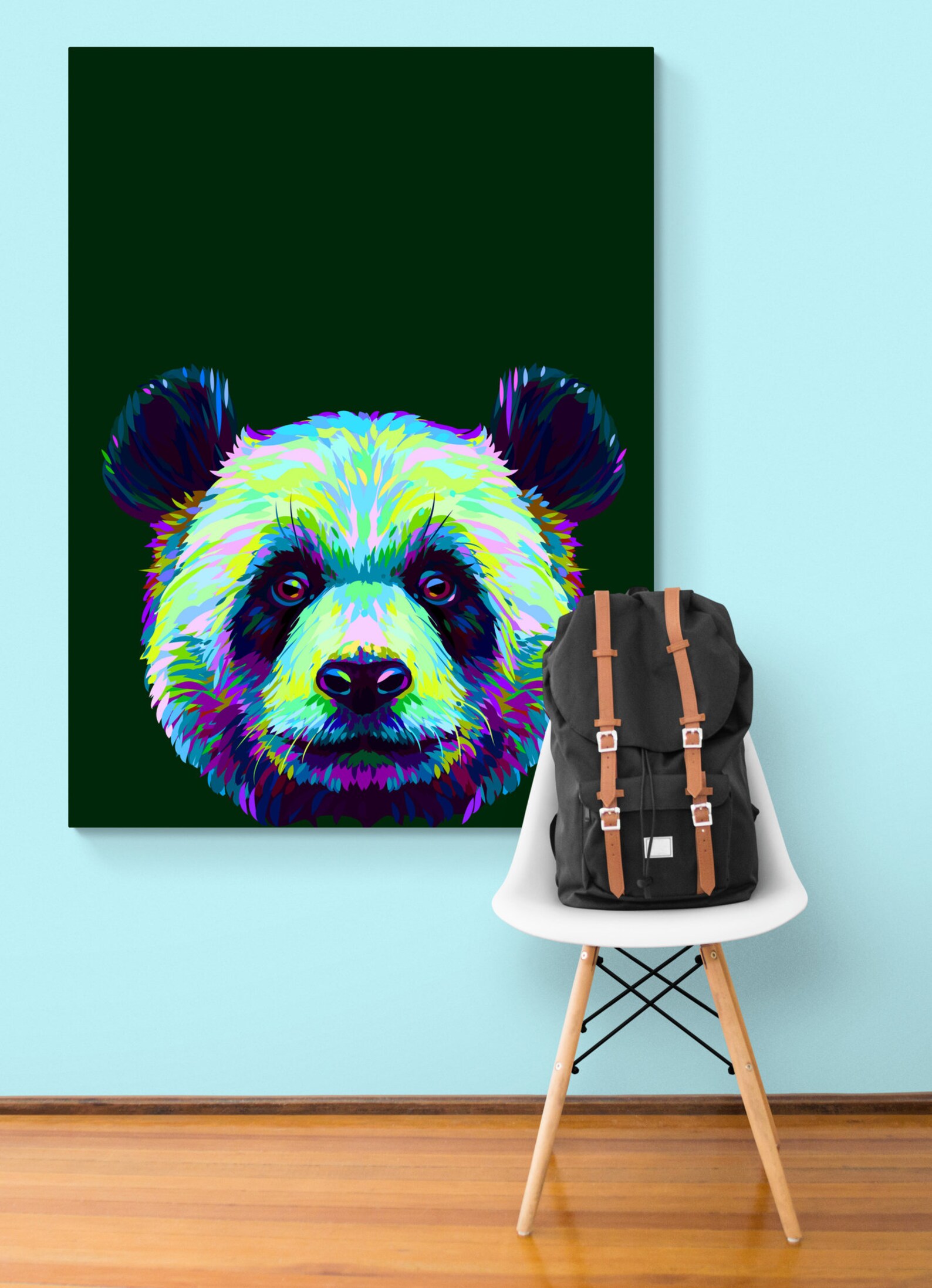 PANDA PAINTING BEAR Wall Hanging Colorful Panda Bear Wild Etsy