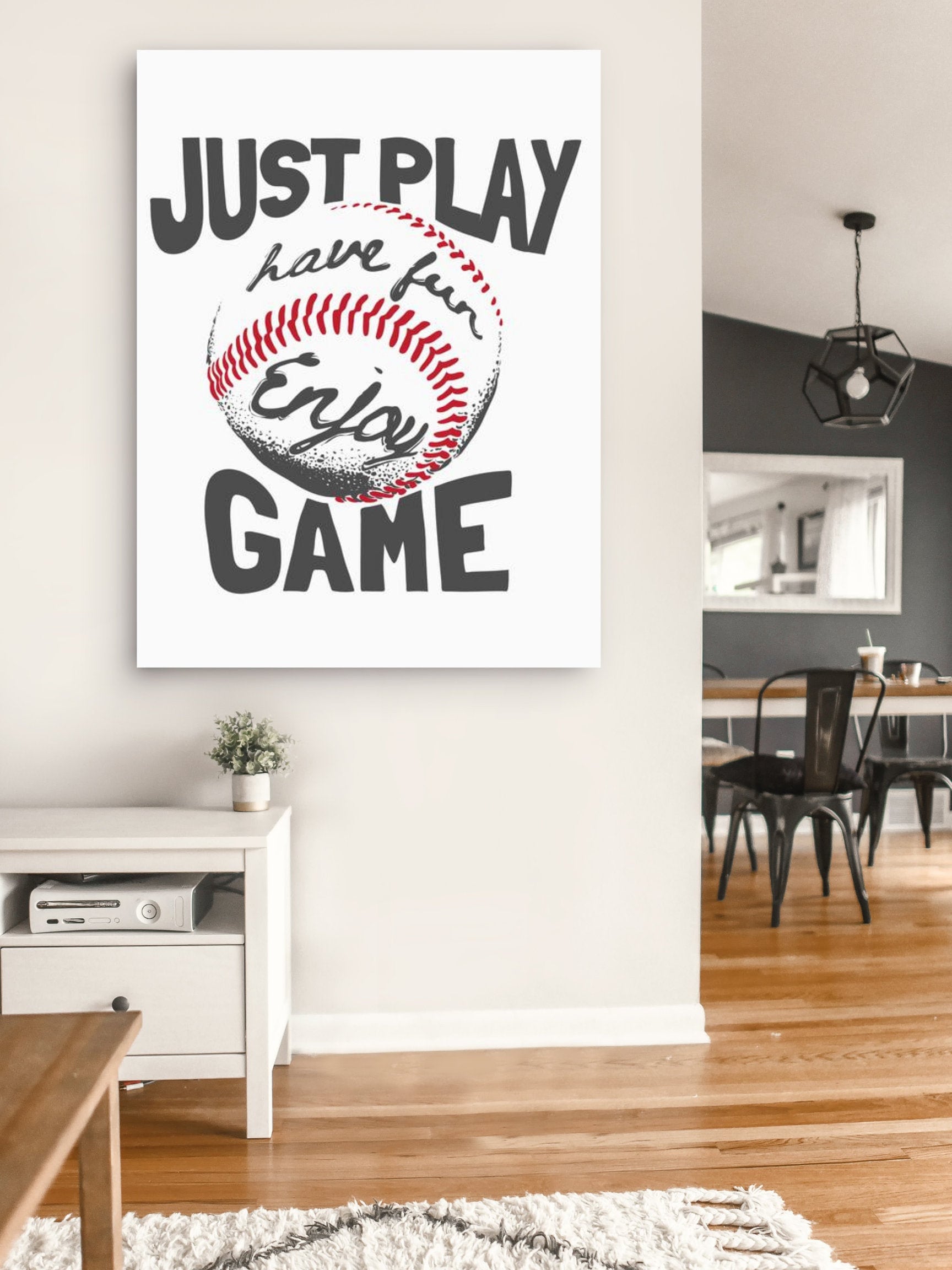 Baseball FRAMED Canvas Print Kids Room Wall Decor Sports Etsy