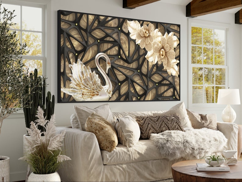 3d Flower Wall Art 3d Printed Large Wood 3d Wall Art Etsy