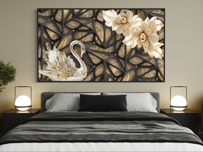 3d Flower Wall Art 3d Printed Large Wood 3d Wall Art Etsy