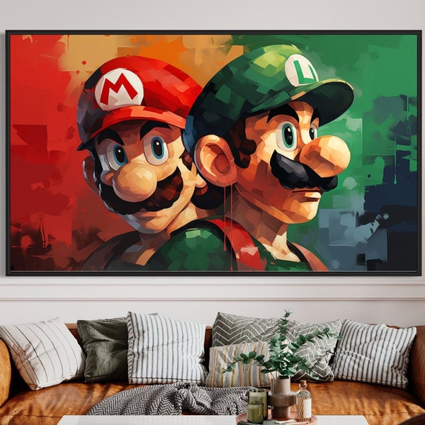 Games Room Wall Art Decor | Gifts For Gamer | Neon Sign | Gaming Wall Art | Graffiti Wall Art | Led Neon Lights | Super Mario Gift