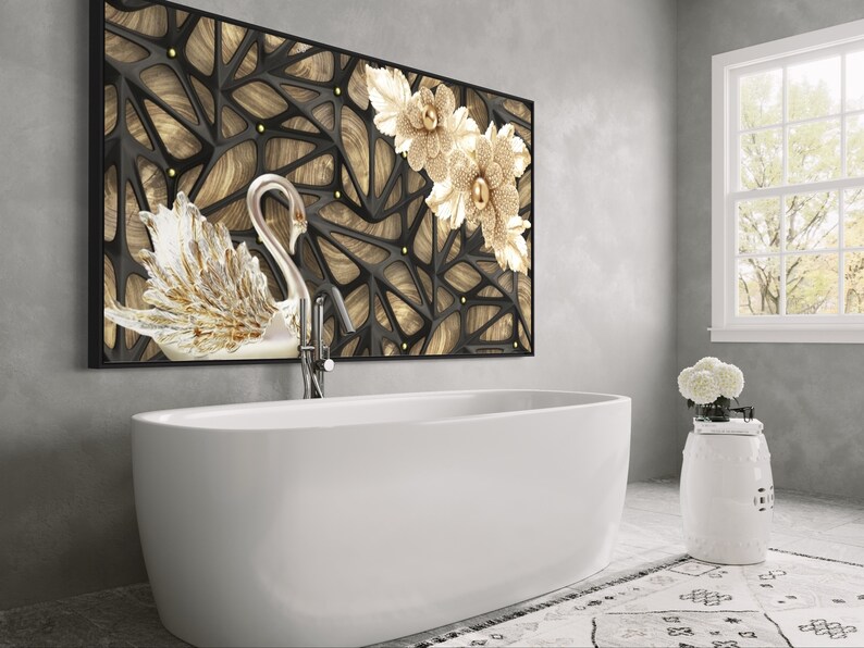 3d Flower Wall Art 3d Printed Large Wood 3d Wall Art Etsy