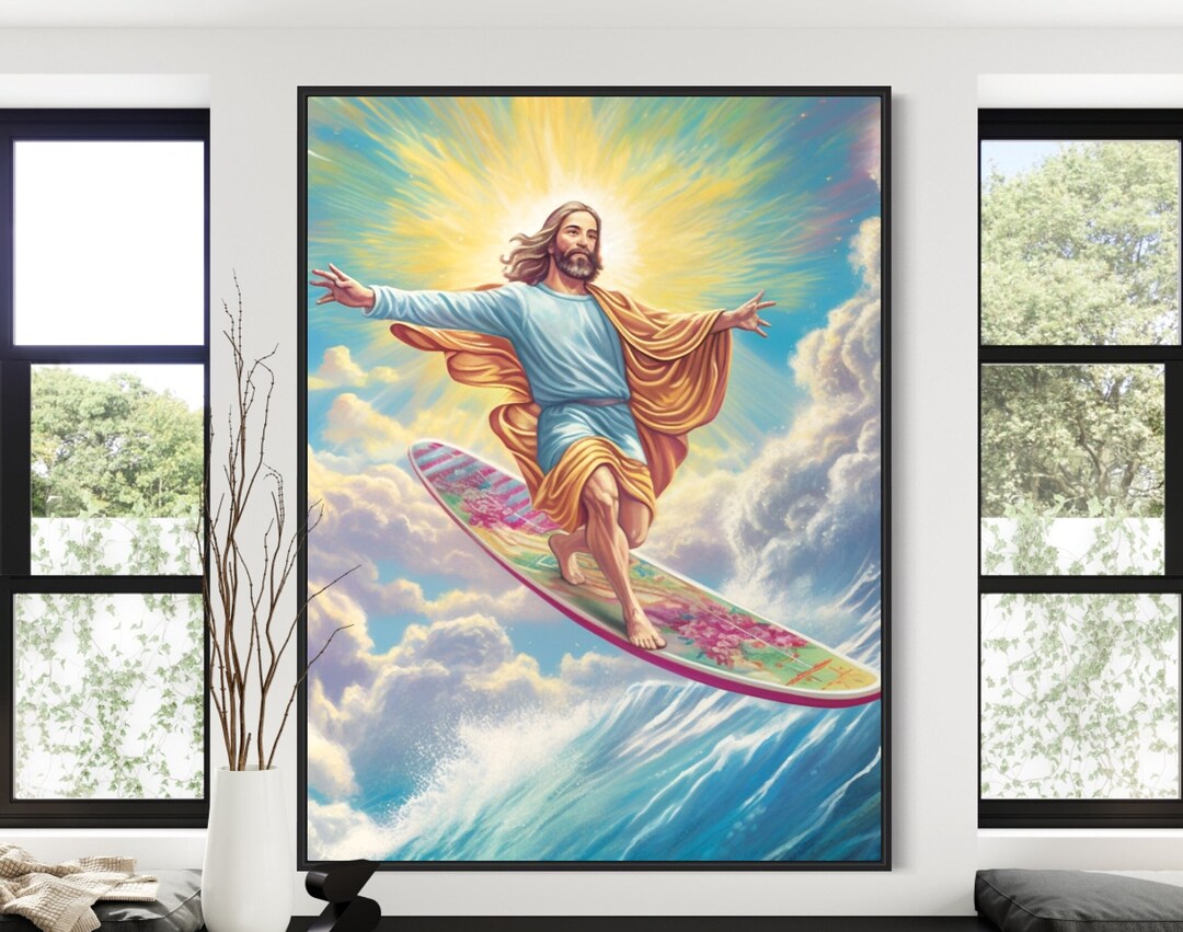 Jesus Art Surfboard Wall Art Surfboards Wall Art Beach Decor the Lord