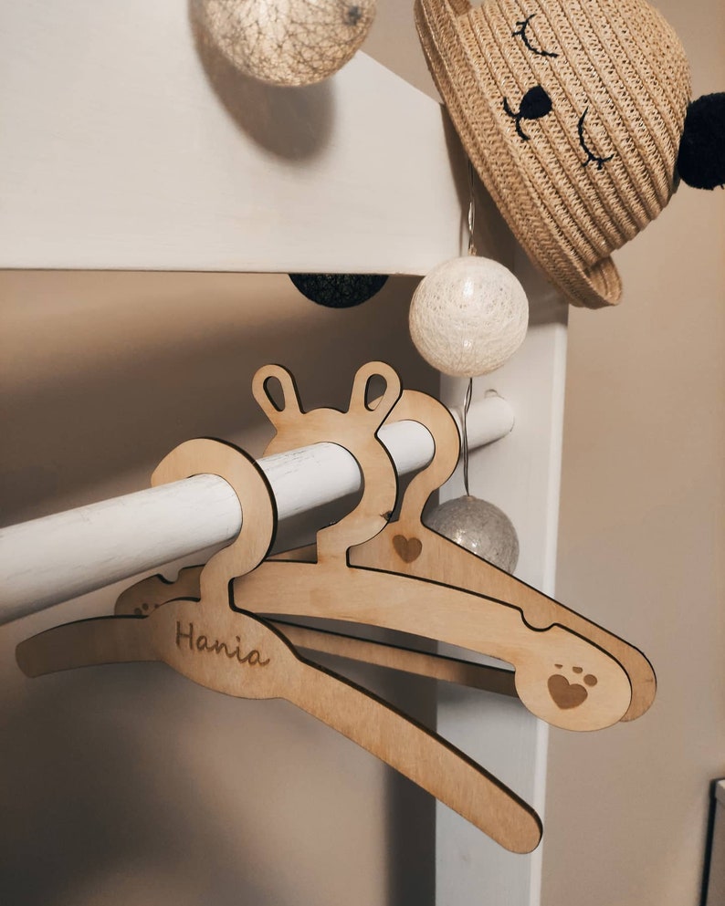 Personalised Childrens wooden hanger/ Wooden clothes hanger/ Etsy