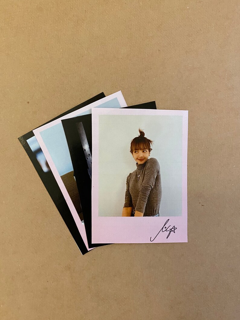 BLACKPINK LISA Signature Polaroids Black and Pink | Etsy