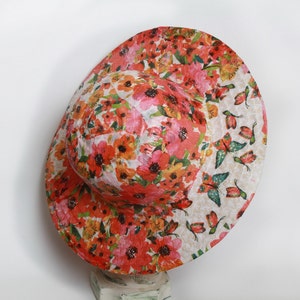 Sun Hat,Wide Brim Hat,Fashion,Unique Hat,Decoupage Hat,Beachwear,Picnic Straw Hat,Fancy Hat,Church Hat,Unique,