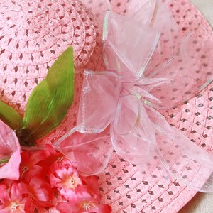 Woman&#39;s Summer Hat,Sun Hat, Wide Brim Hat,Fashion, Floppy Hat,Beachwear, Picnic, Straw Hat, Fancy Hat, Church Hat, Unique, Derby Hat, Pink