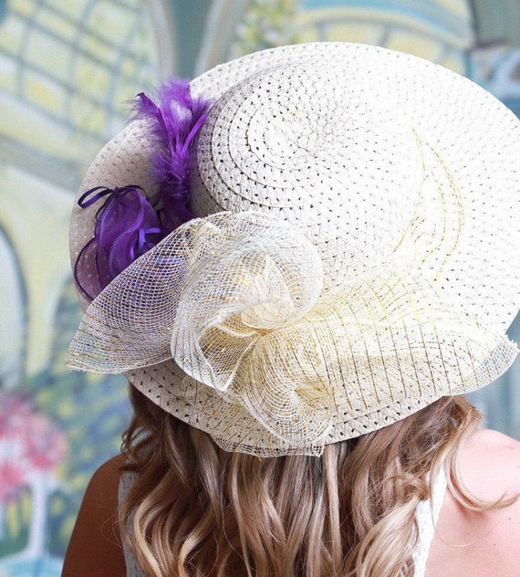 White fancy straw hat. Willa Wide Brim Fedora Straw Hat | Straw Fedora Sun Hat for  main image 3