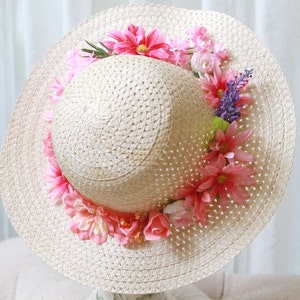 Summer Hat,Sun Hat, Wide Brim Hat,Fashion, Floppy Hat,Beachwear, Picnic, Straw Hat, Fancy Hat, Church Hat, Unique, Floral Hat, Wall Decor