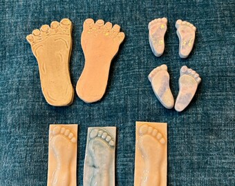Ceramic Feet Mosaic Tiles, set of 9