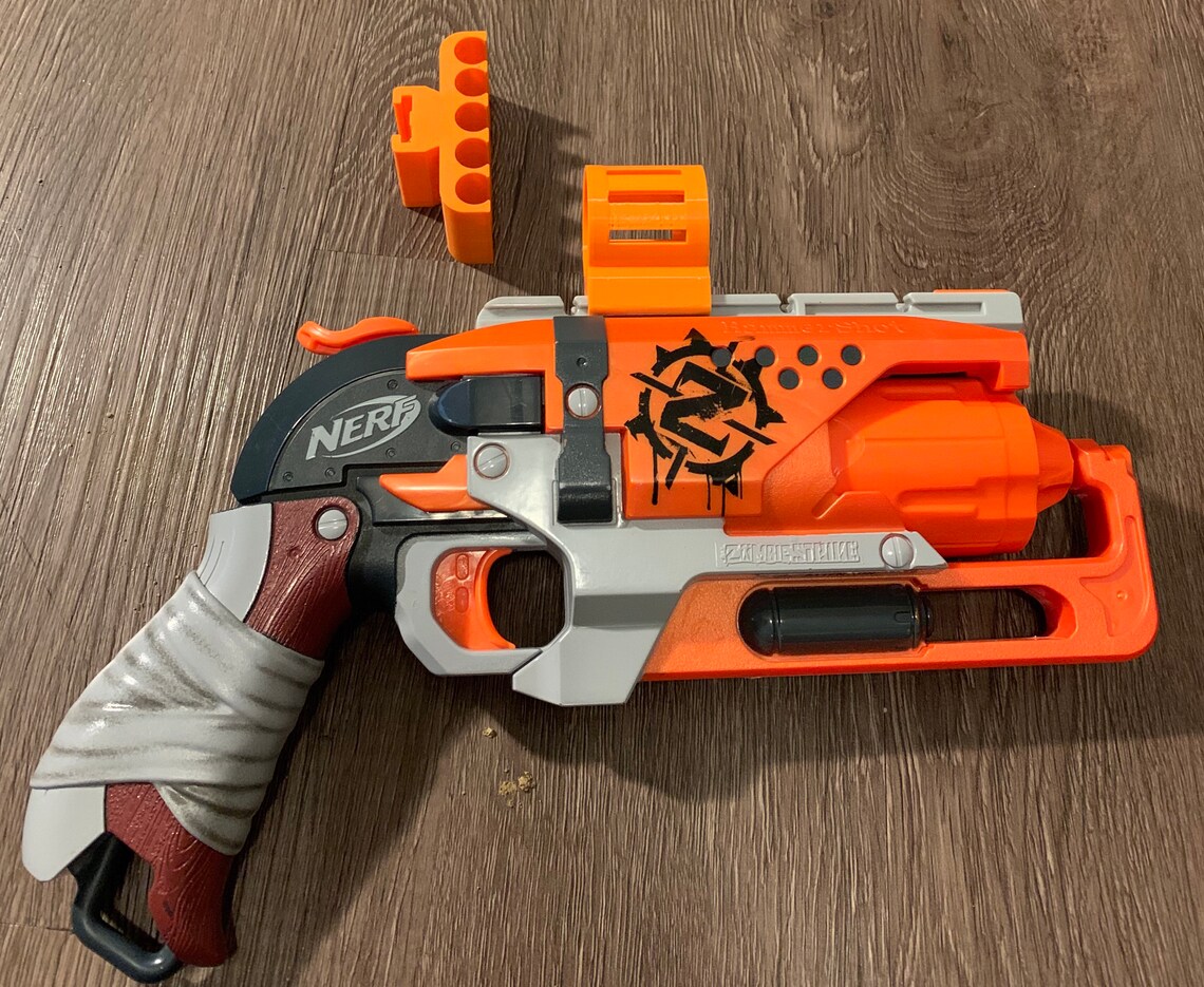 Nerf Gun Orange Flashlight/laser Holder Mount and 5 Round Dart Etsy