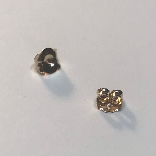 14K Solid Gold Earring Back, Push Back Earring Back, Replacement Backs