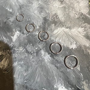 14K Solid White Gold Huggie Earring, Gold Cartilage Hoop, Twisted hoop , Nose ring