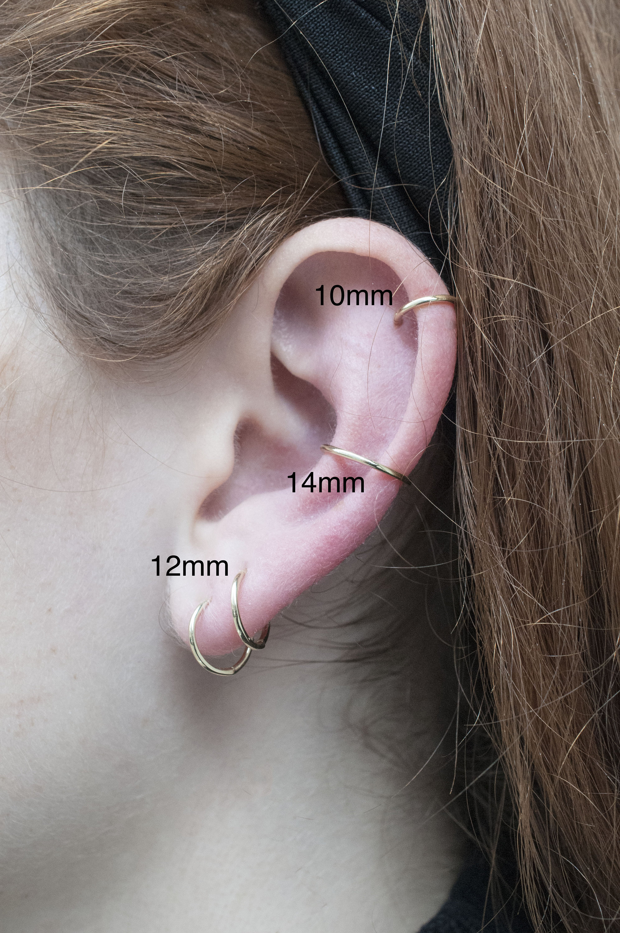 14K Solid Gold 14 Mm Conch Hoop Conch Jewelry Conch Etsy